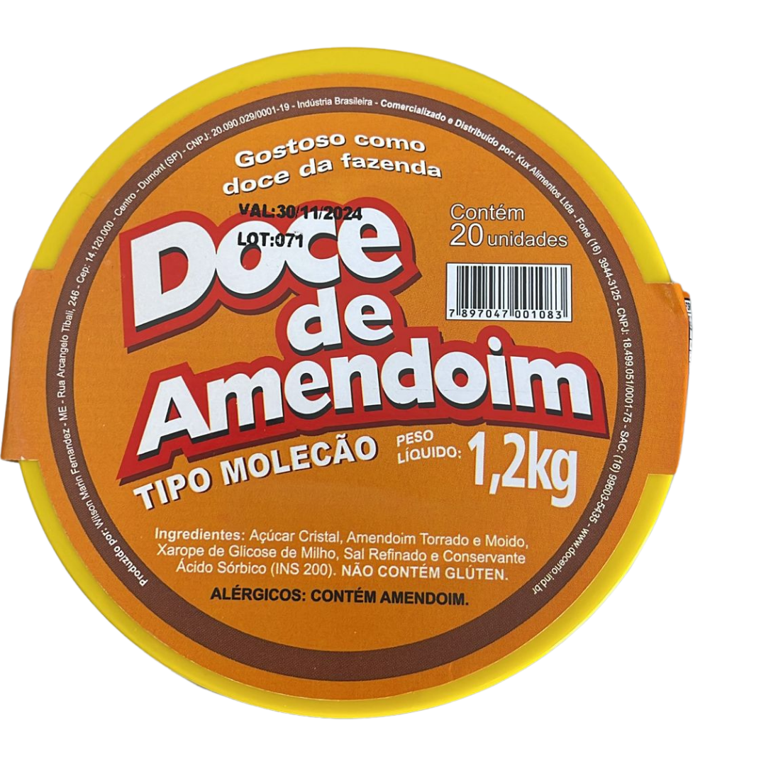 Doce de Amendoim Molecâo Moreninha Do Rio 20x60g 1,2kg