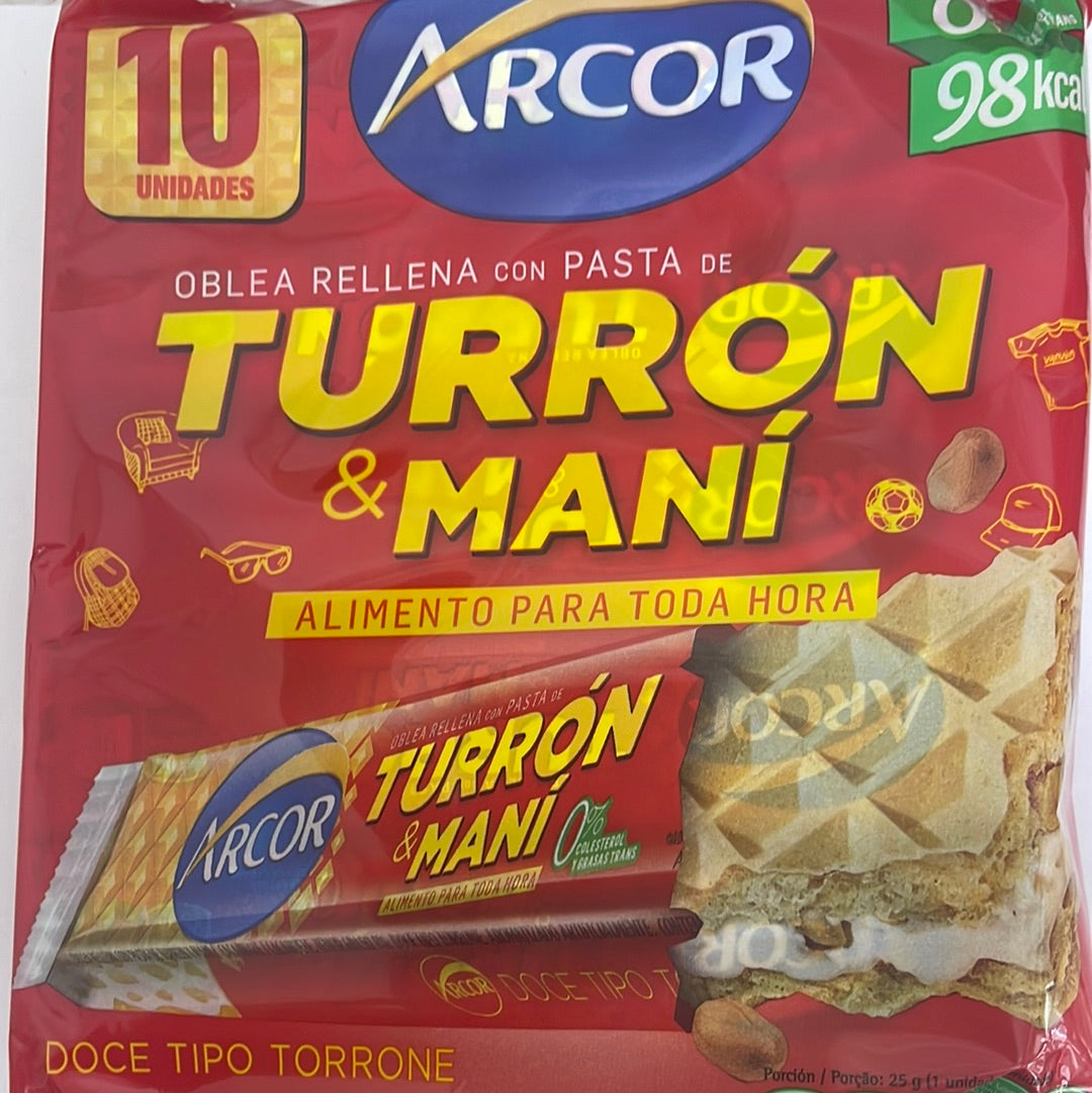 Doce tipo Torrone amendoim. (Barquillo)10un x 25g Arcor