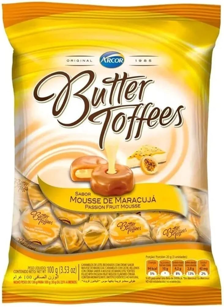 Arcor Bala Mastigavél Butter Toffees Maracuja 100G