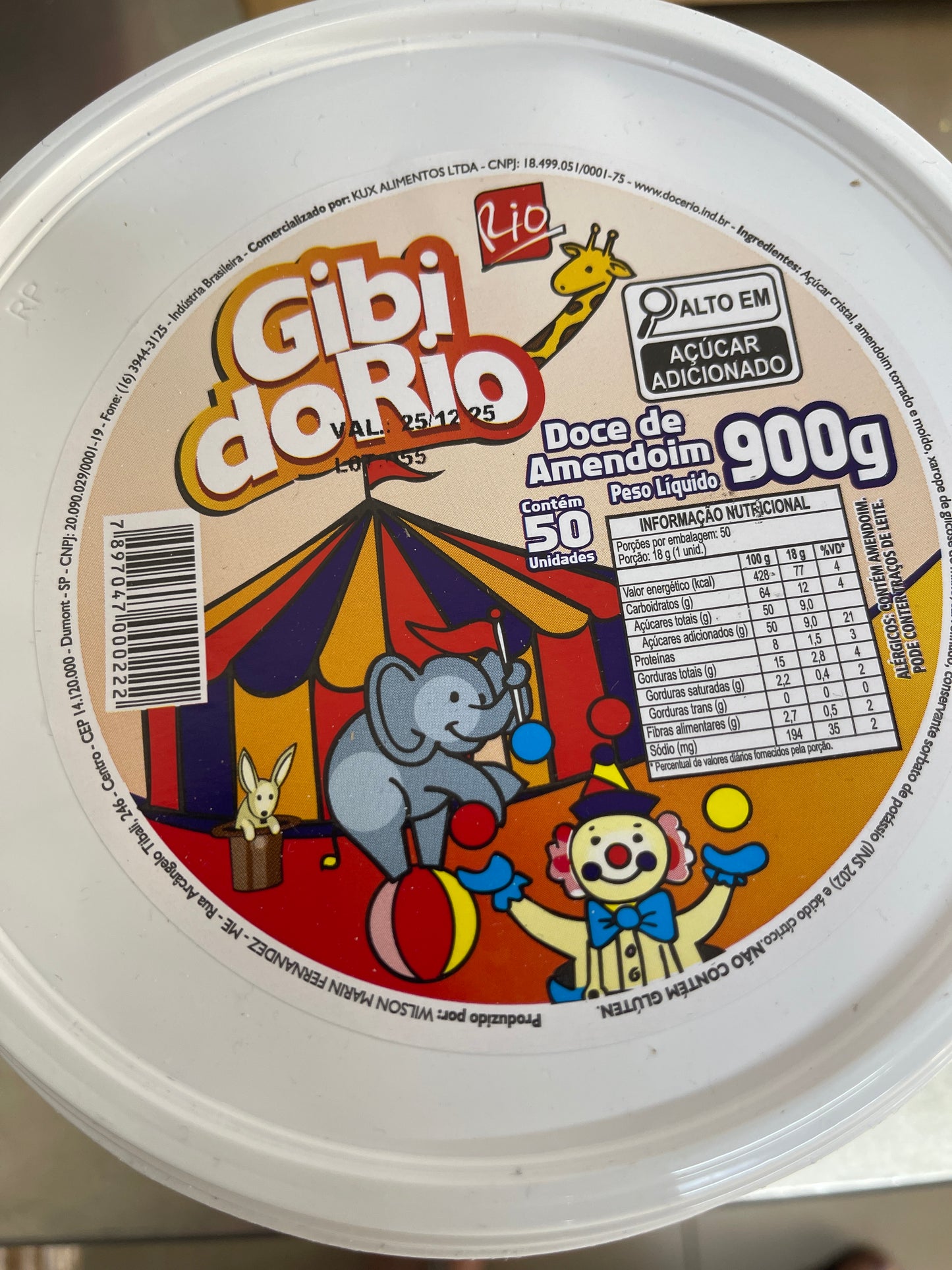 Doce de amendoim Gibi 900gr Rio