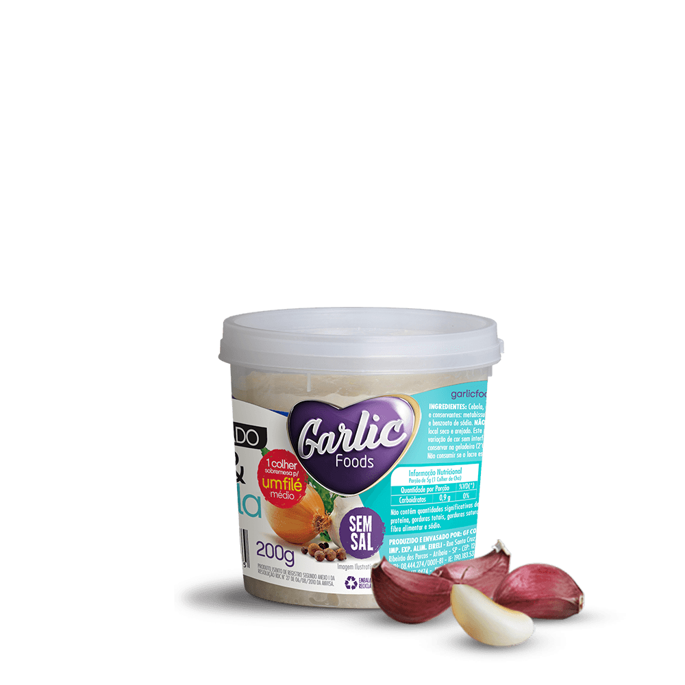Alimentos alho tempero alho e cebola 200g.(Molho)