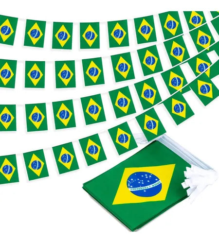 Bandera de Brasil para festa 21x14cm. 30unidades.