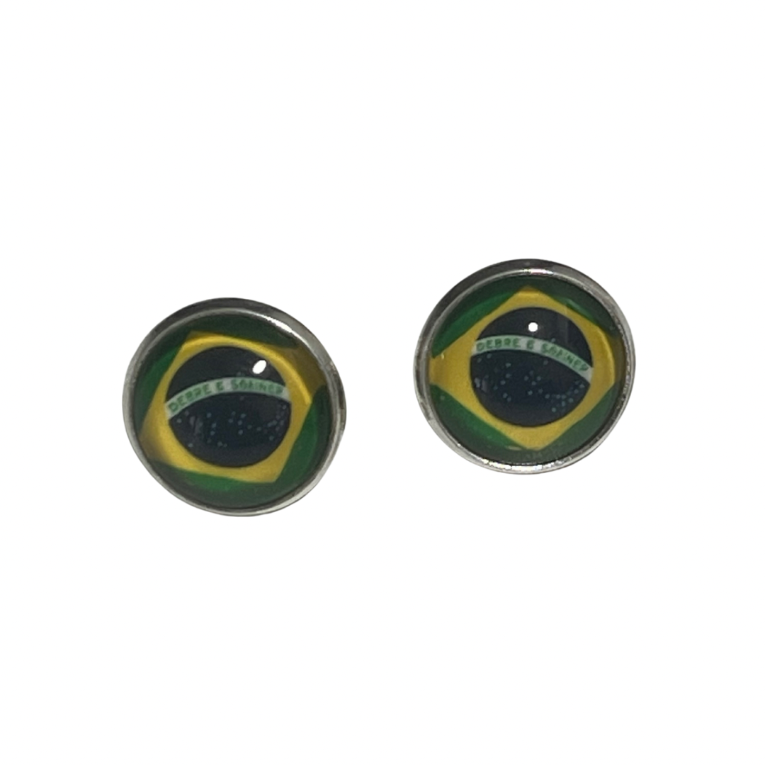 🟡🔵 Pendientes Bandera de Brasil