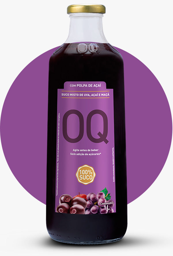 Suco de Uva, Açaí e maçã 1L. OQ