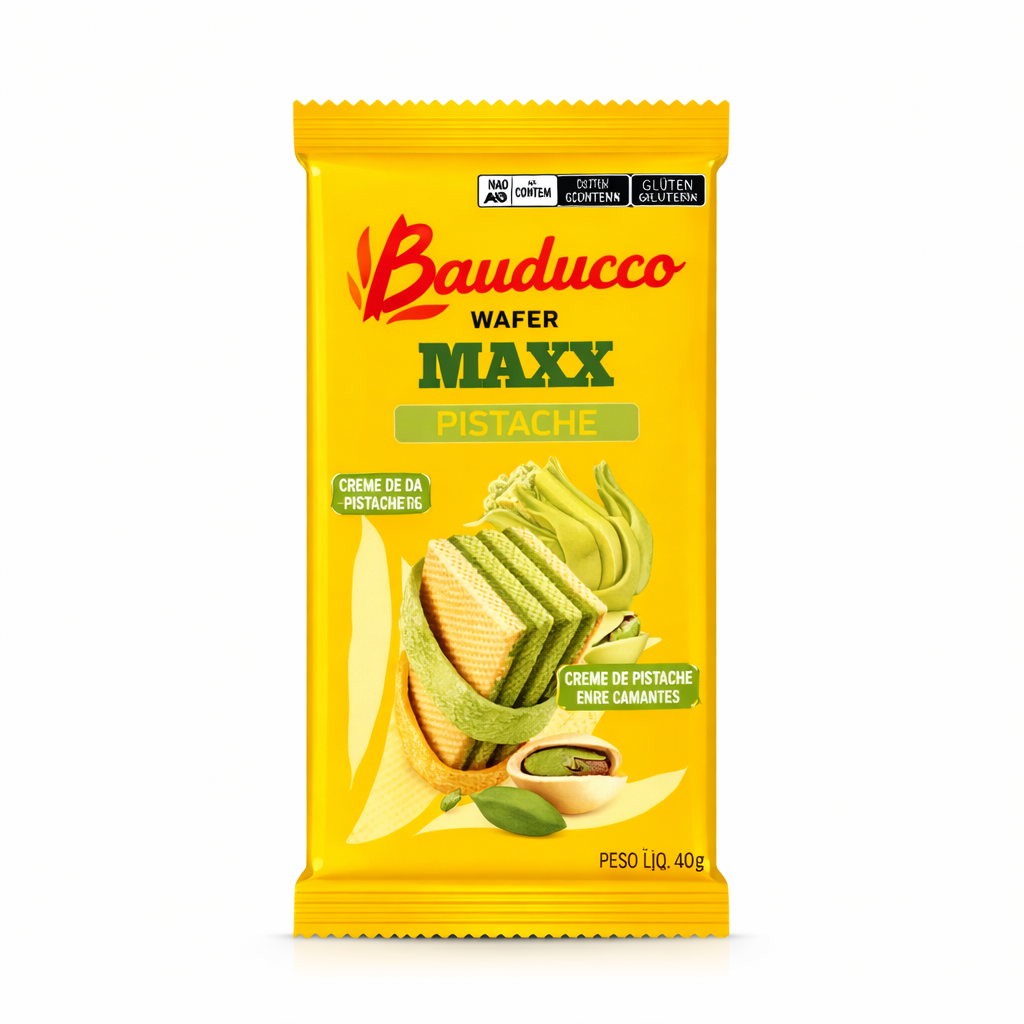 Waffer Máxi Pistacho Bauducco 104g.