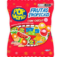Pirulito c/chiclete Pop Mania Frutas Tropicais Sams 500g
