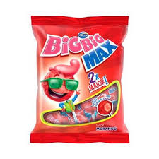 Pirulito chiclete Big Big Max 600gr morango.