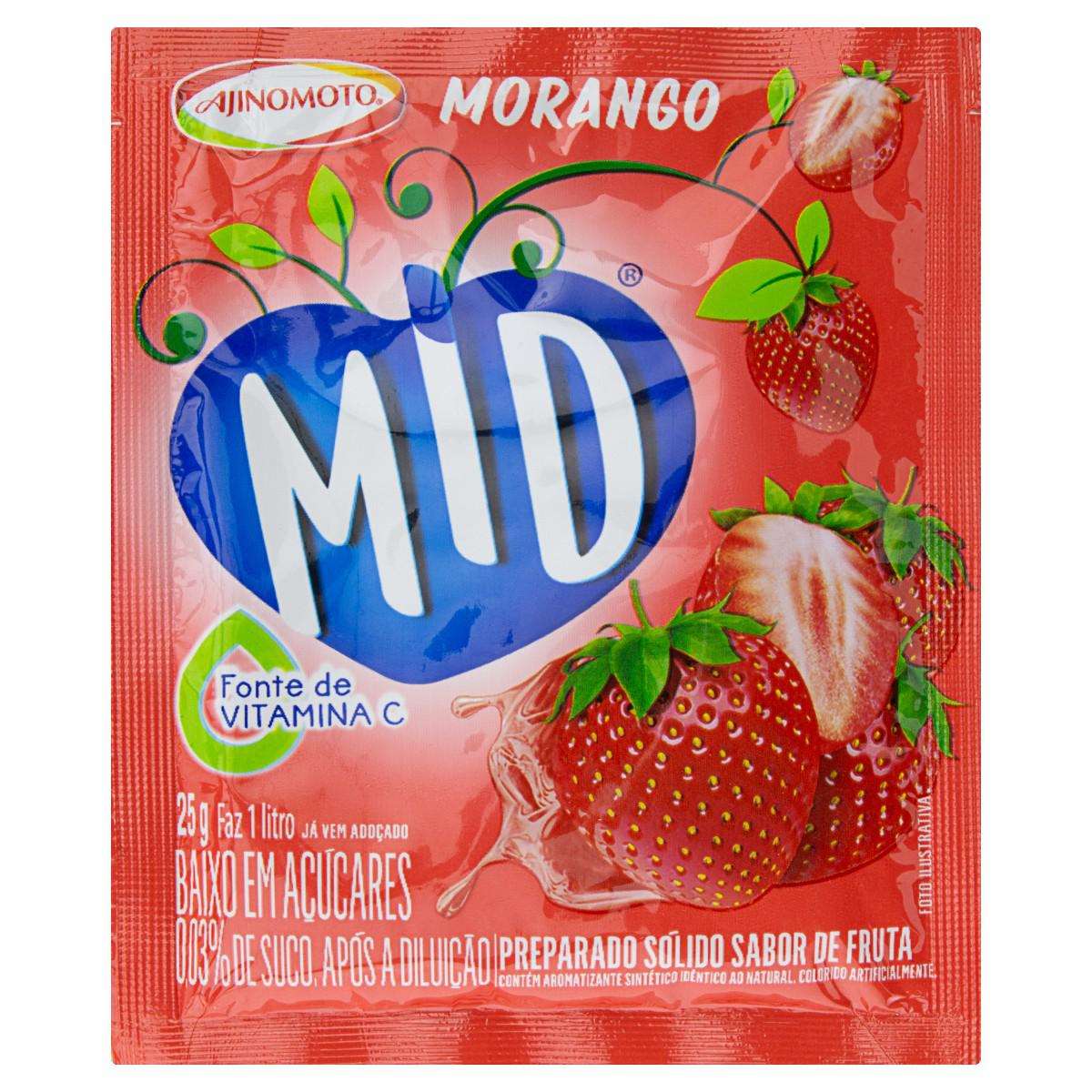 Suco Mid Morango 20g.(Zumo en polvo fresa)