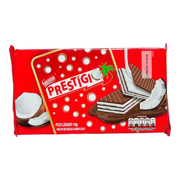 BISCOITO WAFER NESTLE PRESTIGIO COCO 110g.