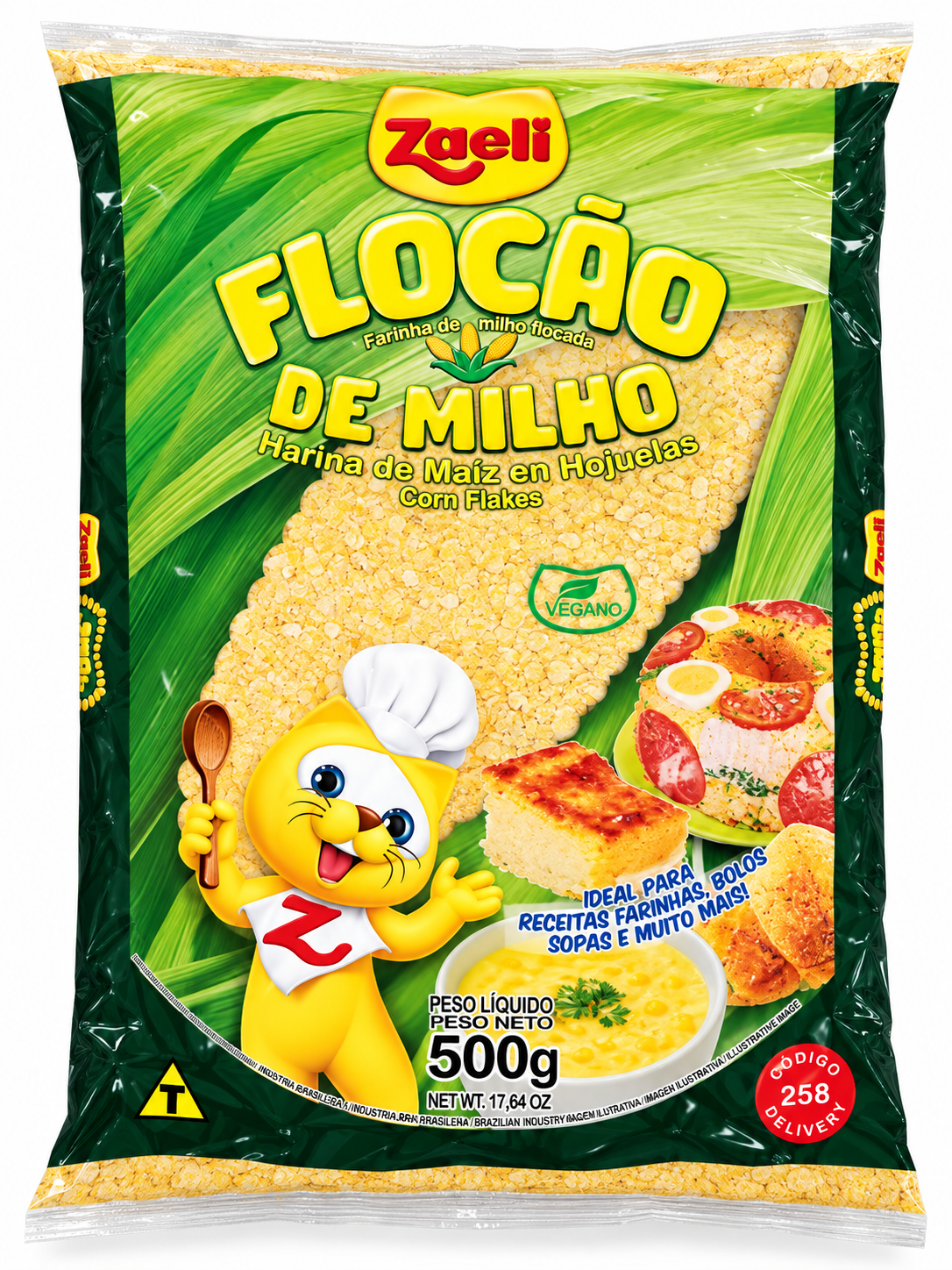 Flocão de Milho Zaeli 500gr. Vegano