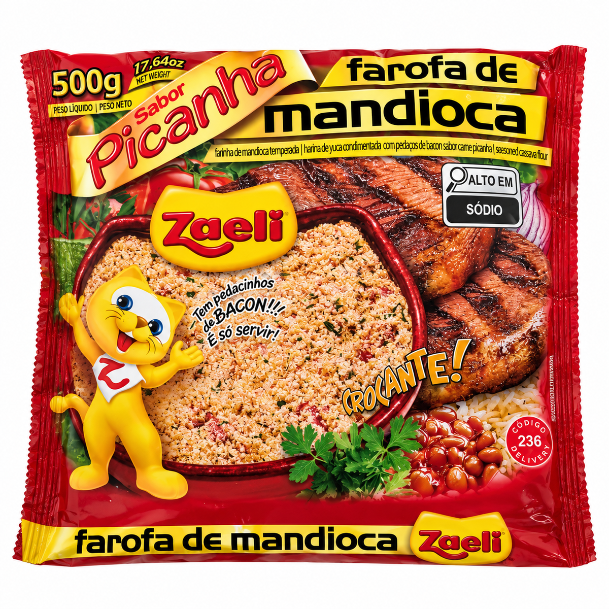 Farofa Pronta Picanha Zaeli 500g.