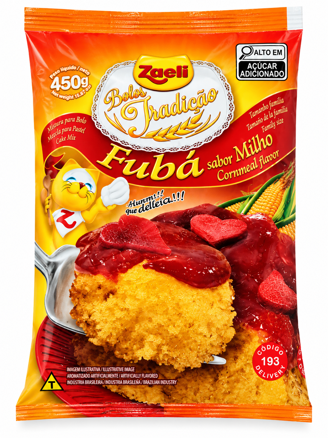 Mistura de Bolo Fubá zaeli 450g.