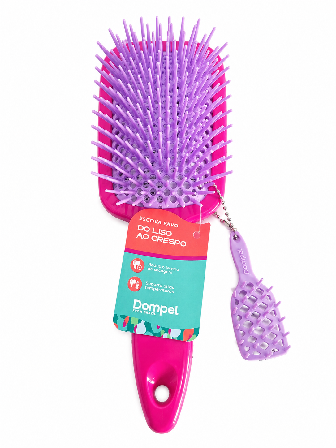 Escova Favo ret Rosa Dompel.
