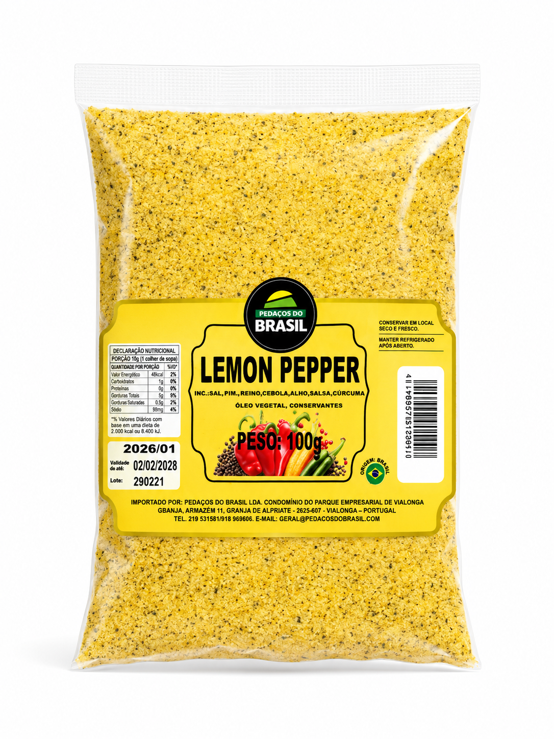 Tempero Lemon Pepper pedaços do brasil 100gr