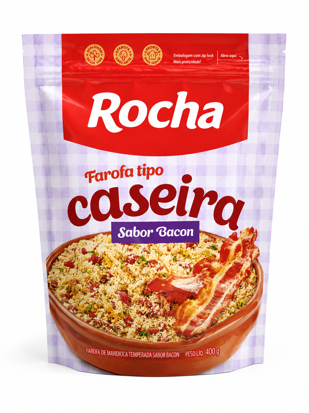 Farofa Mandioca tipo casería Sabor Bacon Rocha 300gr.