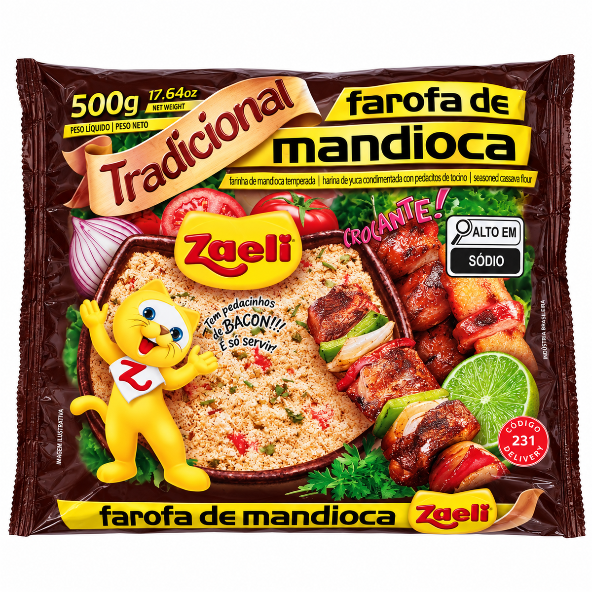 Farofa Pronta tradicional Zaeli 500g.