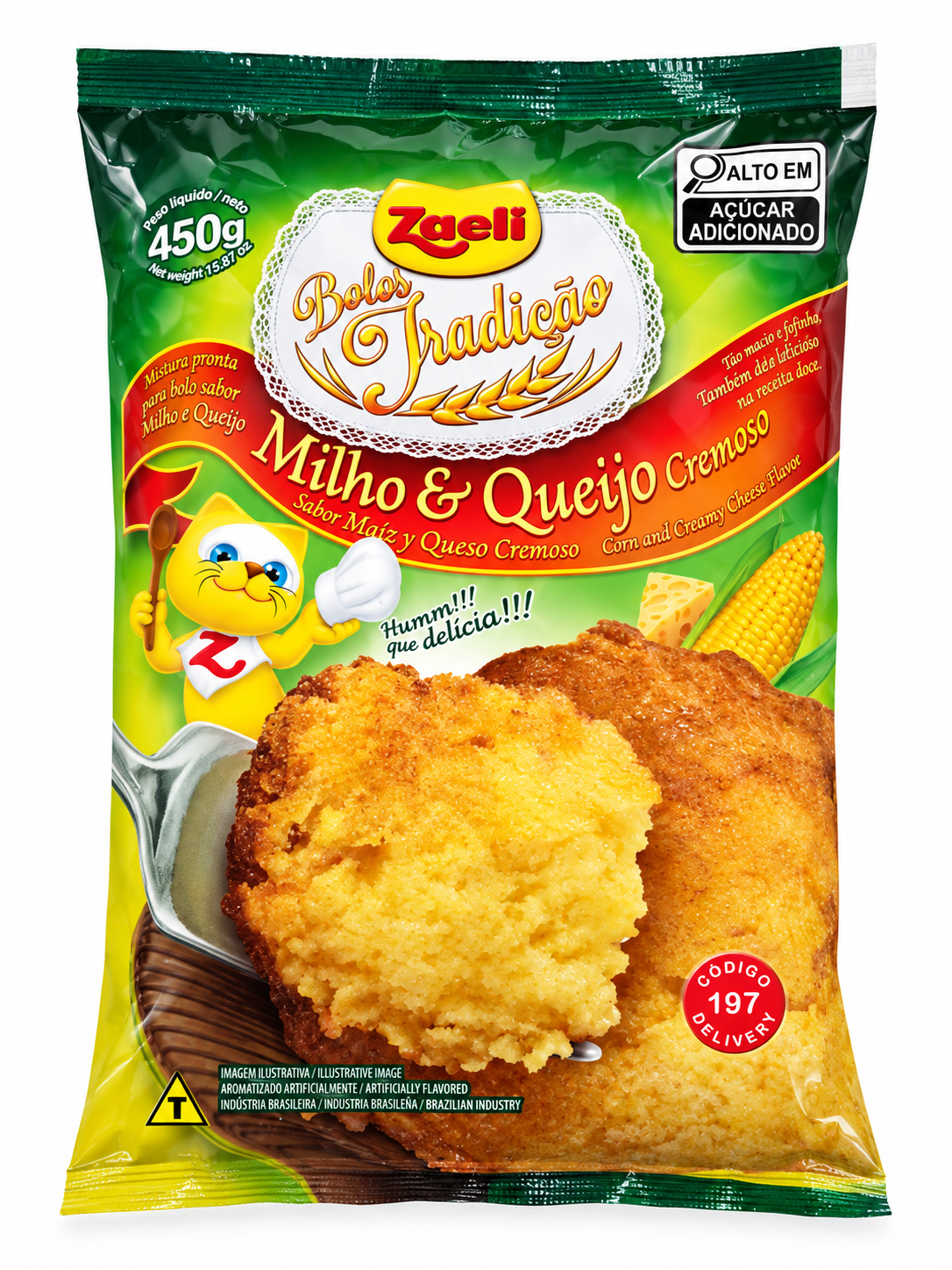 Mistura para bolo milho e queijo zaeli 450g
