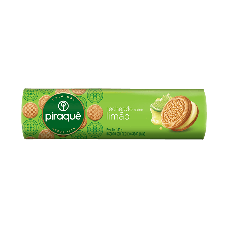 BISCOITO RECHEADO LIMÃO PIRAQUÊ 160 g.