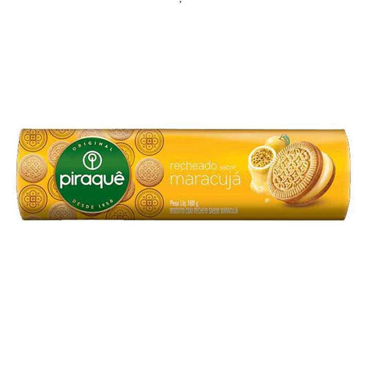 Biscoito recheado Maracujá Piraque 160g.(Galletas rellena Maracuya)