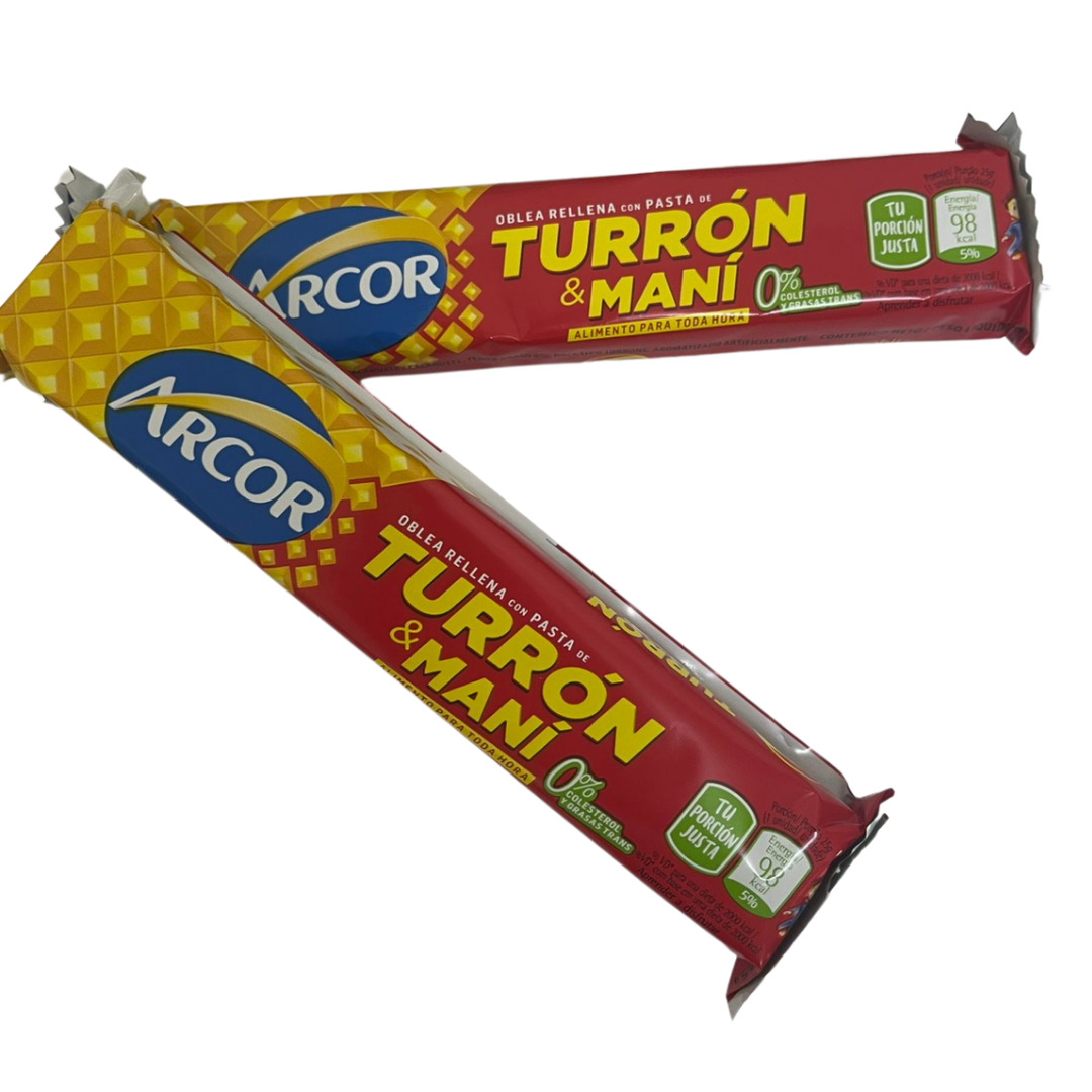 Doce tipo Torrone amendoim. 1 unidad 25g Arcor