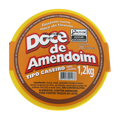 Doce de Amendoim Caseirao Moreninha Do Rio 20x60g