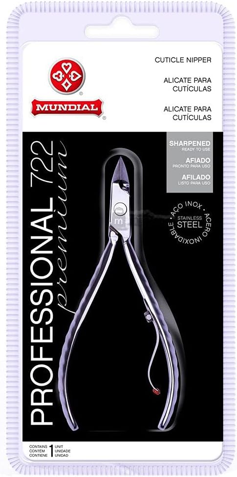 Alicate P/ Cuticula 722-Pr Profissional Inox Mundial.(Pinzas cutículas acero inoxidable)