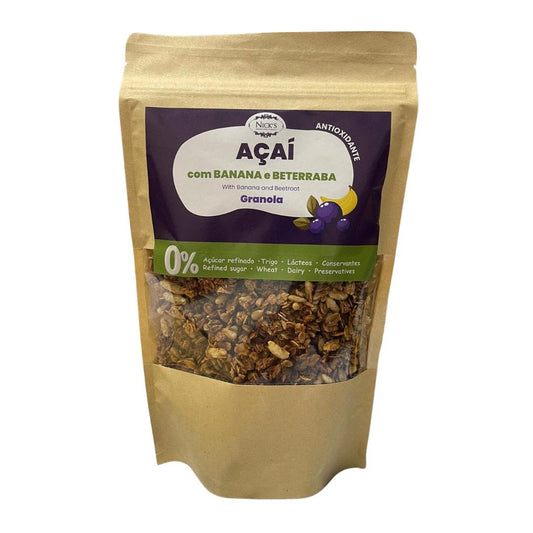 Granola de açaí Banana e Beterraba 330g.