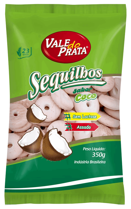 BISCOITO SEQUILHOS COCO VALE DO PRATA 350g.(Rosquillas)