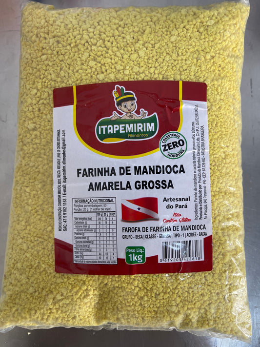 Farinha mandioca amarela grossa 1kg Itapemirim.