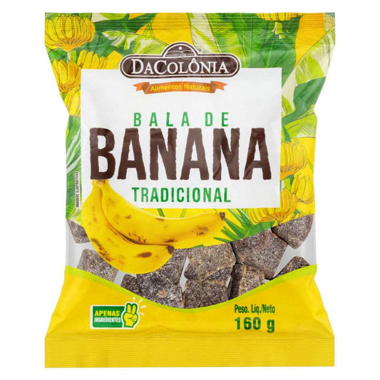 DACOLONIA Bala de Banana Tradicional 160g(Caramelo masticable plátano)
