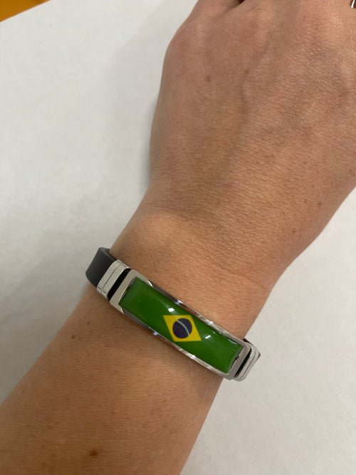 Pulsera Brasil correa de goma