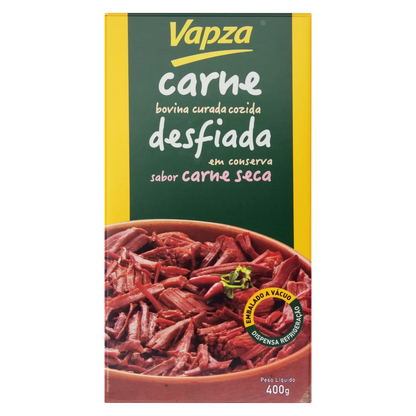 Carne Seca Desfiada Cozida no Vapor sem Glúten Vapza 400g (Salgado cozido desfiado)
