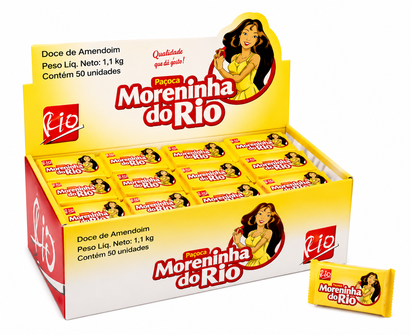 Paçoca Retangula Embrulhada Moreninha Do Rio 1k.