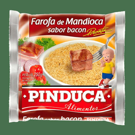 Pinduca Farofa de Mandioca sabor Bacon 250g.