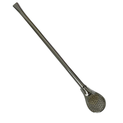 Bomba plana lisa cromada de 19 cm.
