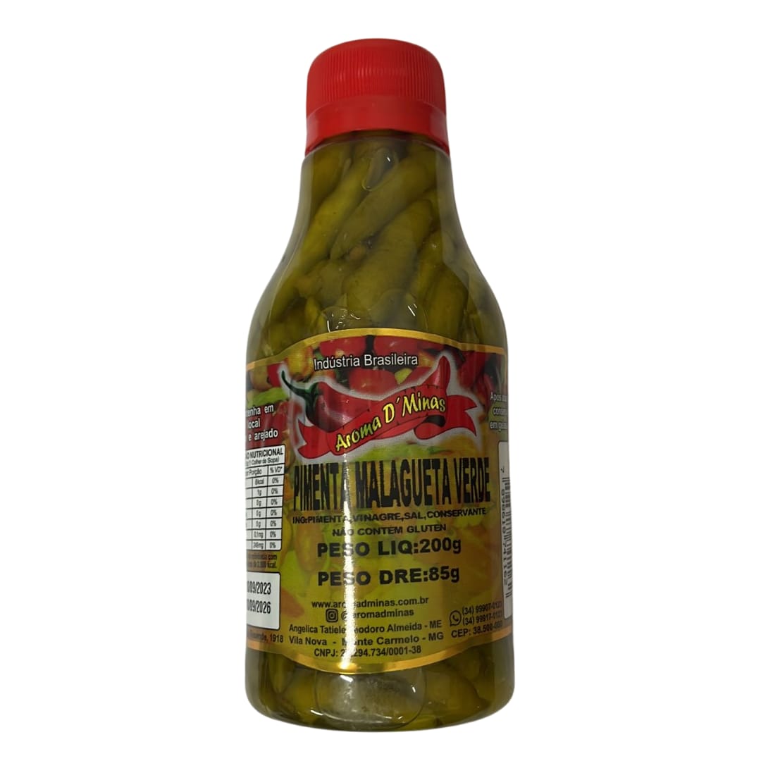 Pimenta Malagueta verde aroma de minas 85g.