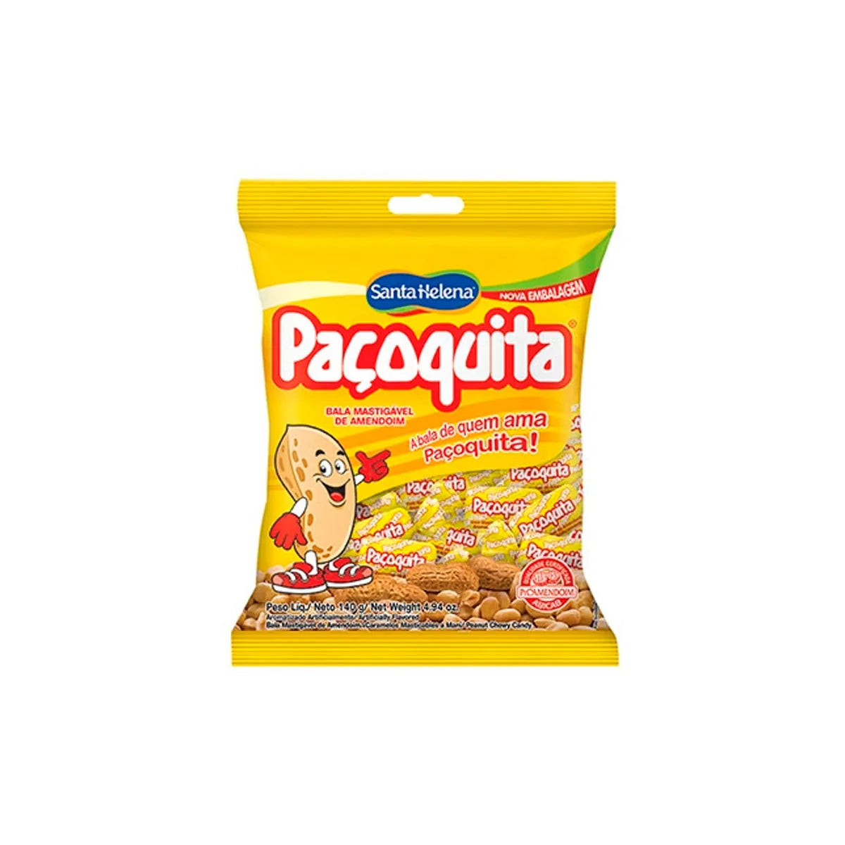 Bala Mastigável Paçoquita Santa Helena 140gr.