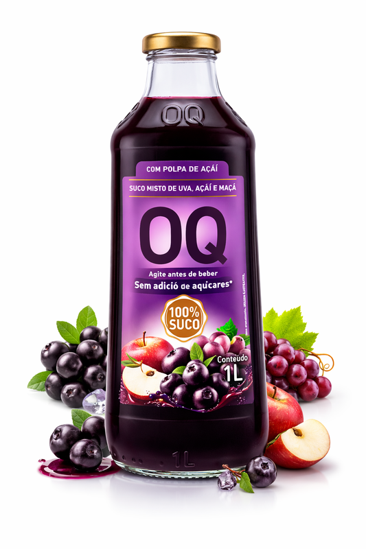 Suco de Uva, Açaí e maçã 1L. OQ