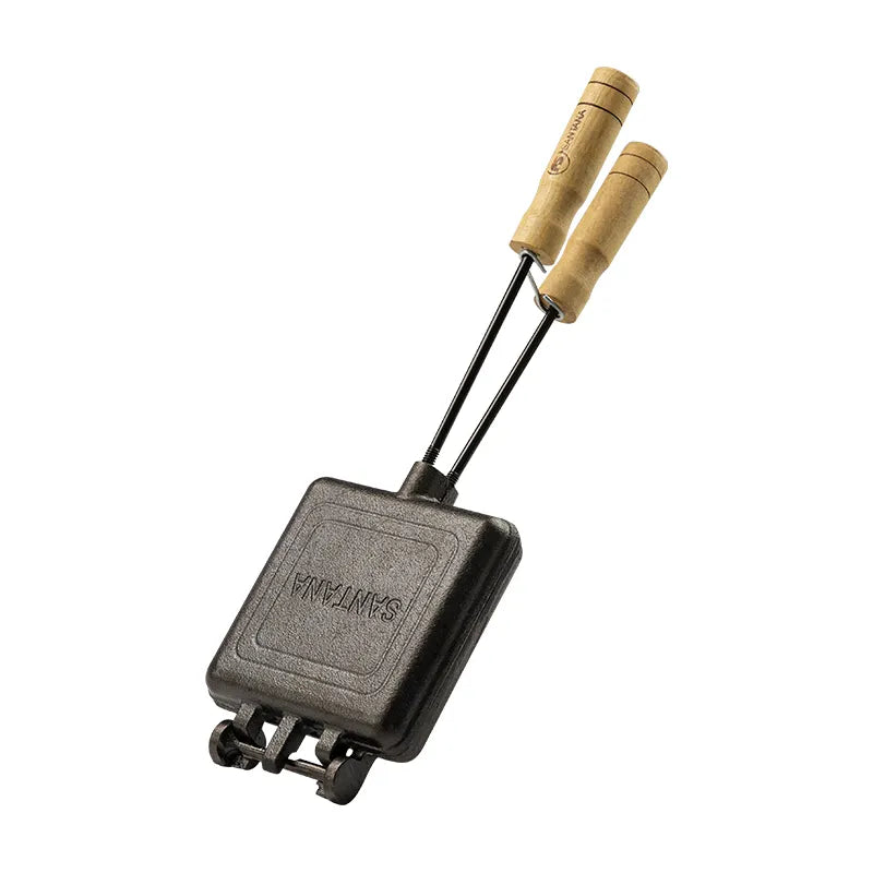 Sanduicheira ferro con cabo de madeira Santana