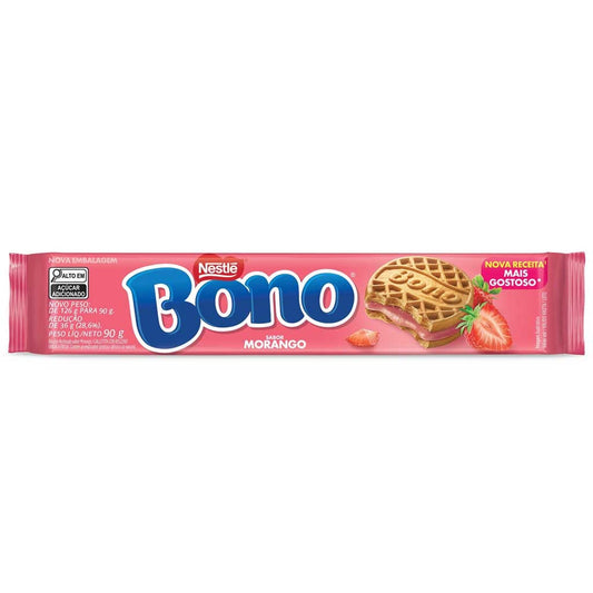 Biscoito Bono Recheado de Morango Nestlé 90g