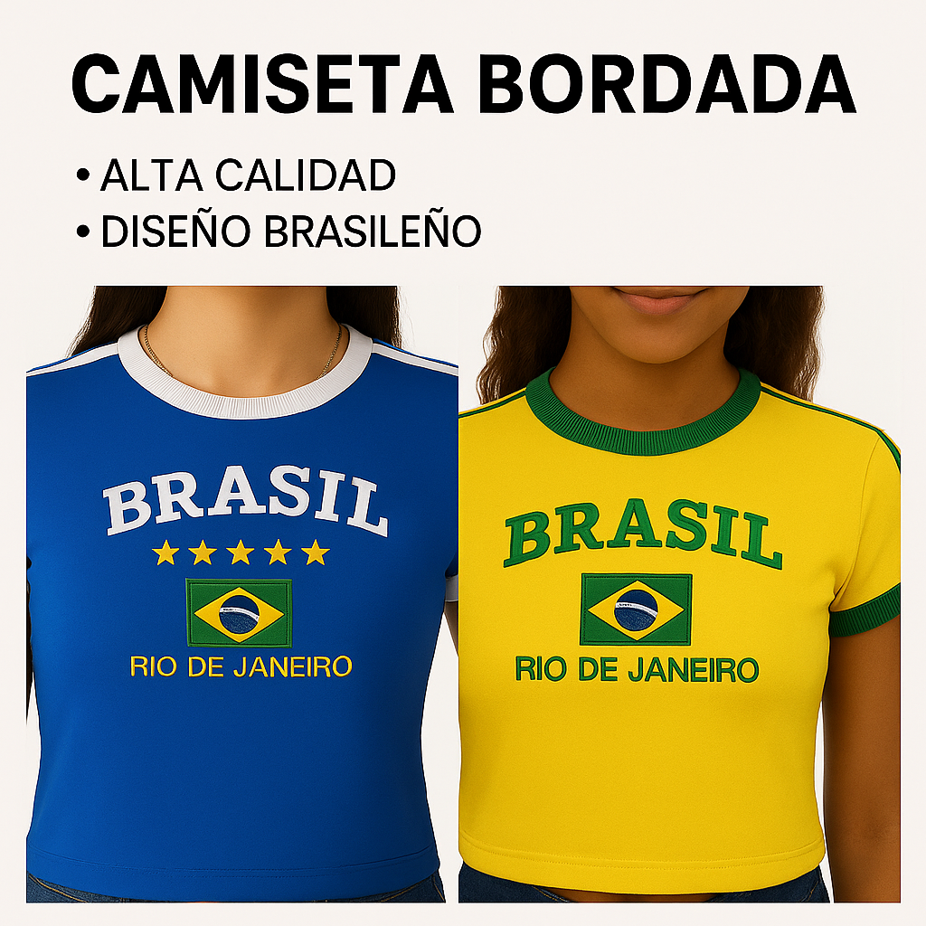 Camiseta esencia bordado Brasil