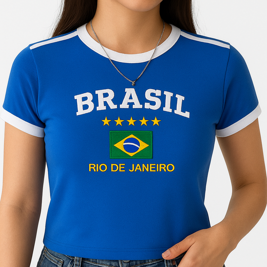 Camiseta esencia bordado Brasil