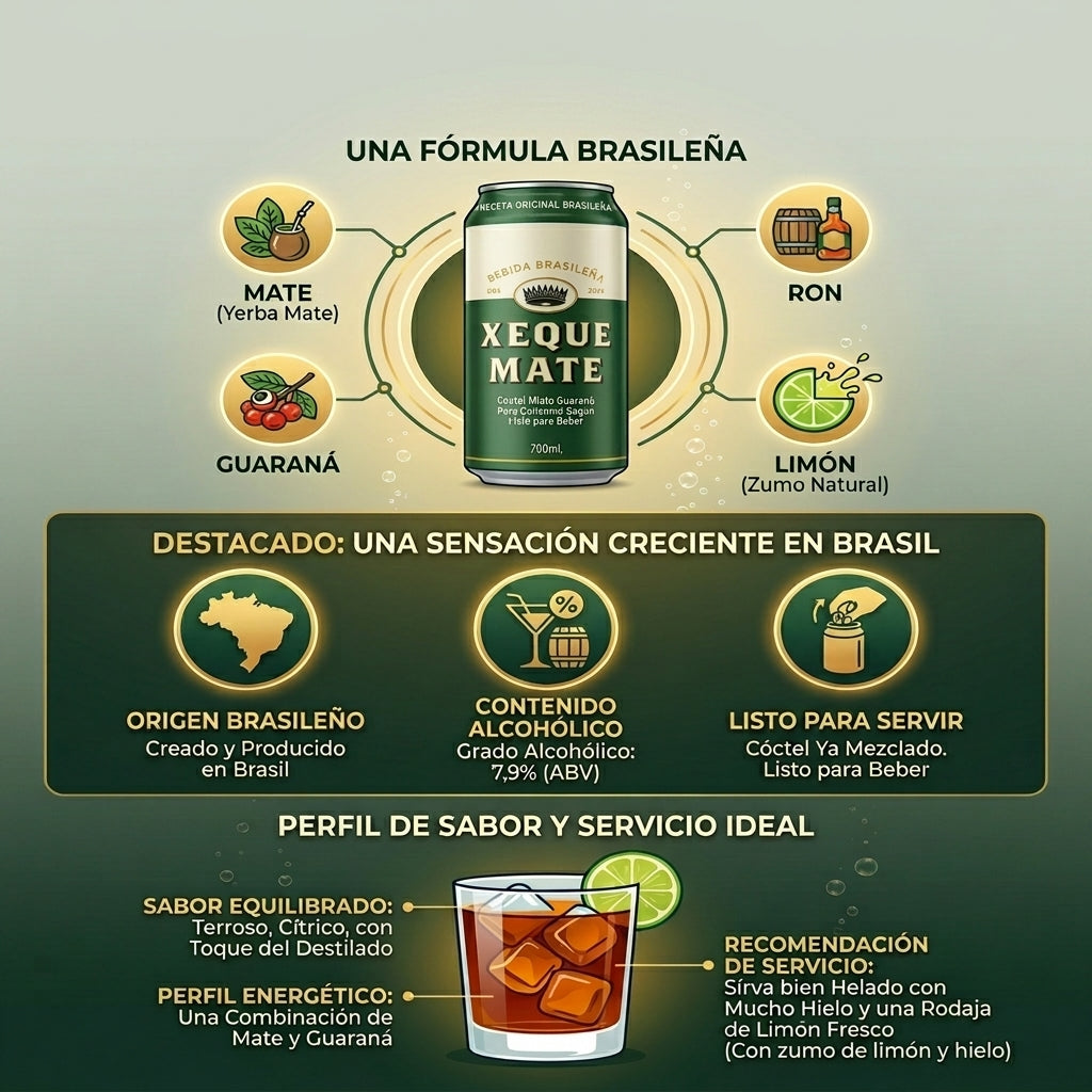 Ron Xeque-Mate Guaraná y limon lata 355 ml