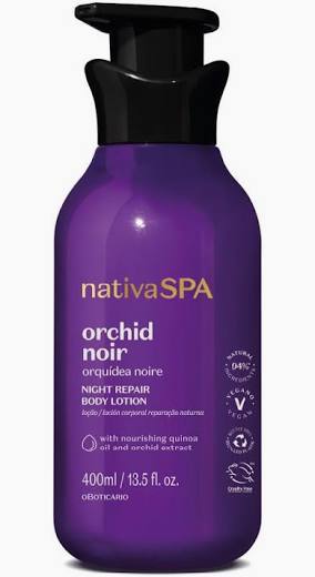 Nativa spa Orquidea noire Loção corporal reparação noturna 400ml. Oboticario