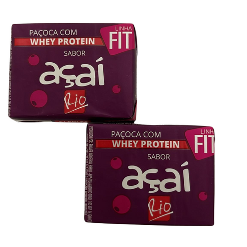 Paçoca com Whey  Protein Açaí  zero açúcar Rio 1 unidad.(Cacahuetes, proteinas)