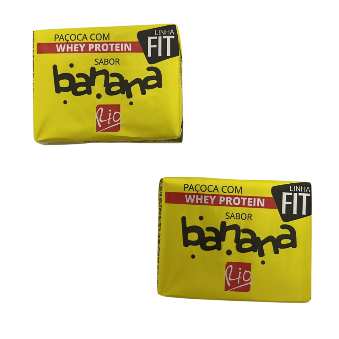 Paçoca com Whey Protein Rio sabor banana 1 unidad.(Cacahuetes, proteinas)