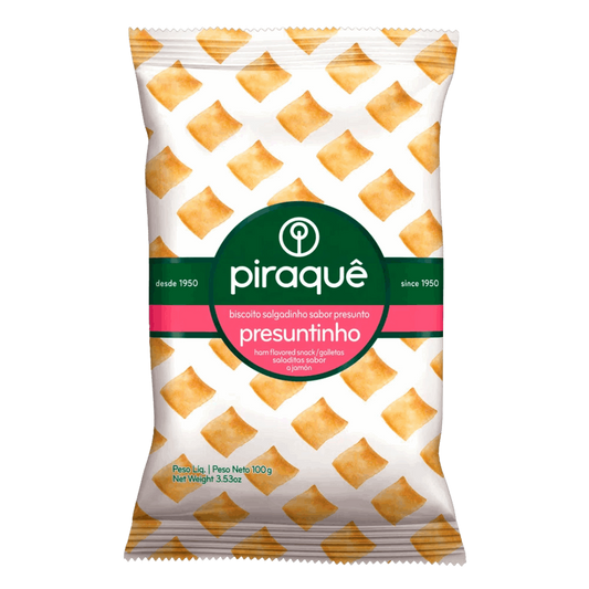 BISCOITO PRESUNTINHO PIRAQUÊ 100g.(Galletas saldas jamon york)