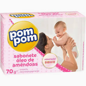 Pom Pom Sabonete Infantil Óleo de  Amendoas 80G