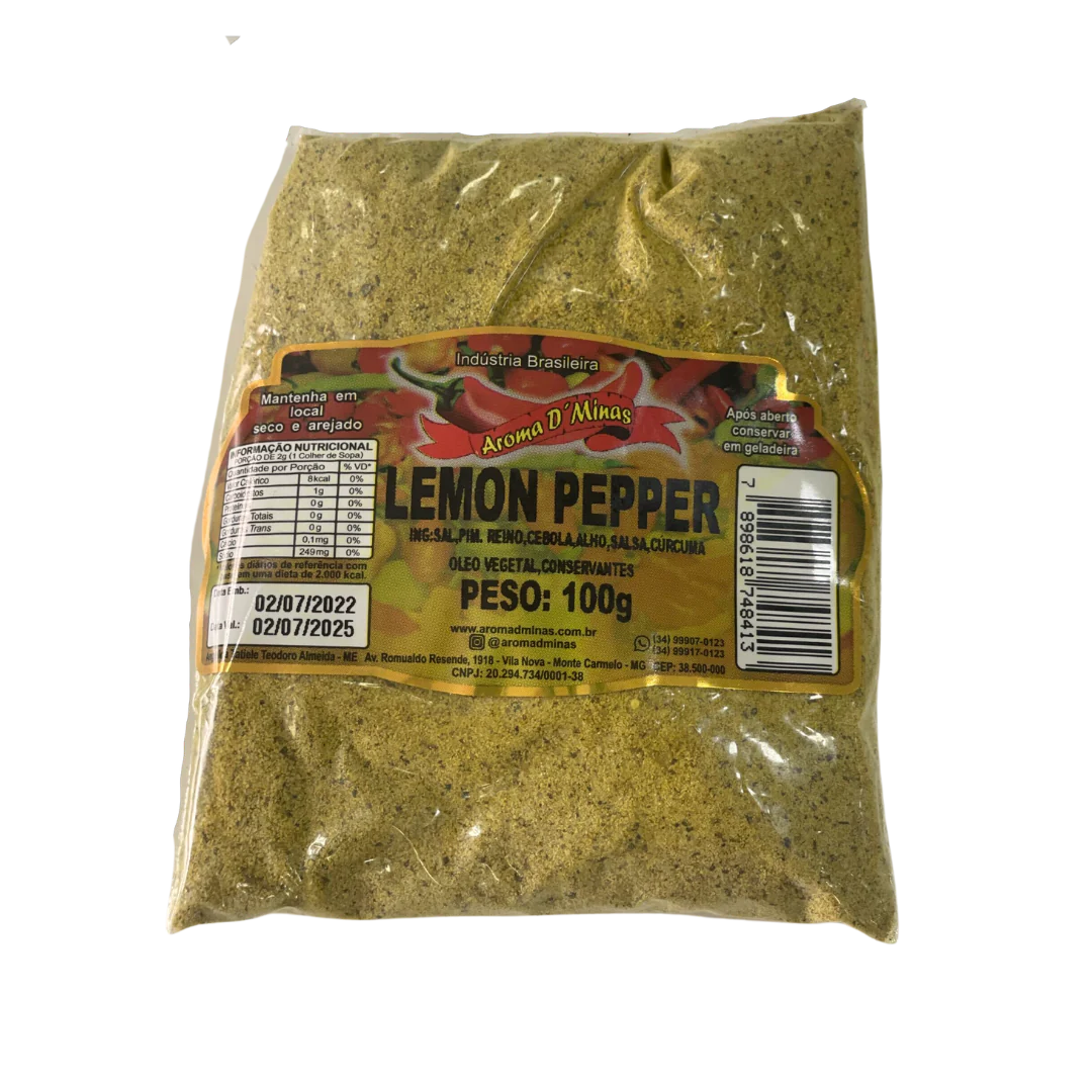 Tempero lemon pepper Aroma de Minas 100 gr.(condimento)