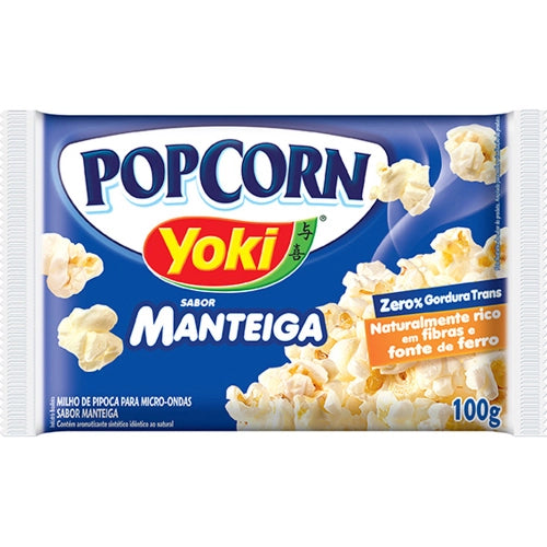 YOKI Pipoca para Micro-Ondas Sabor Manteiga 100g(Palomitas microondas, sabor mantequilla)